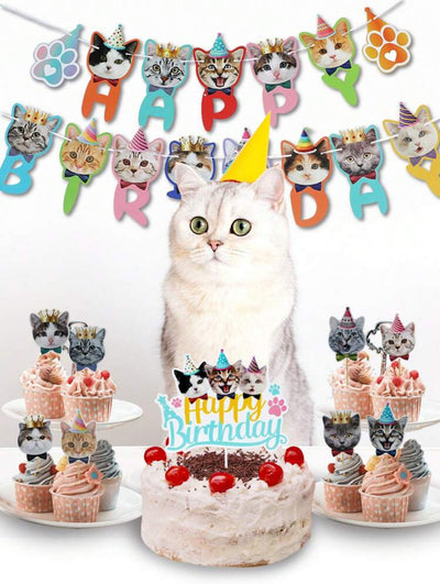 Birthday Party Decoration Set for Cats and Kittens