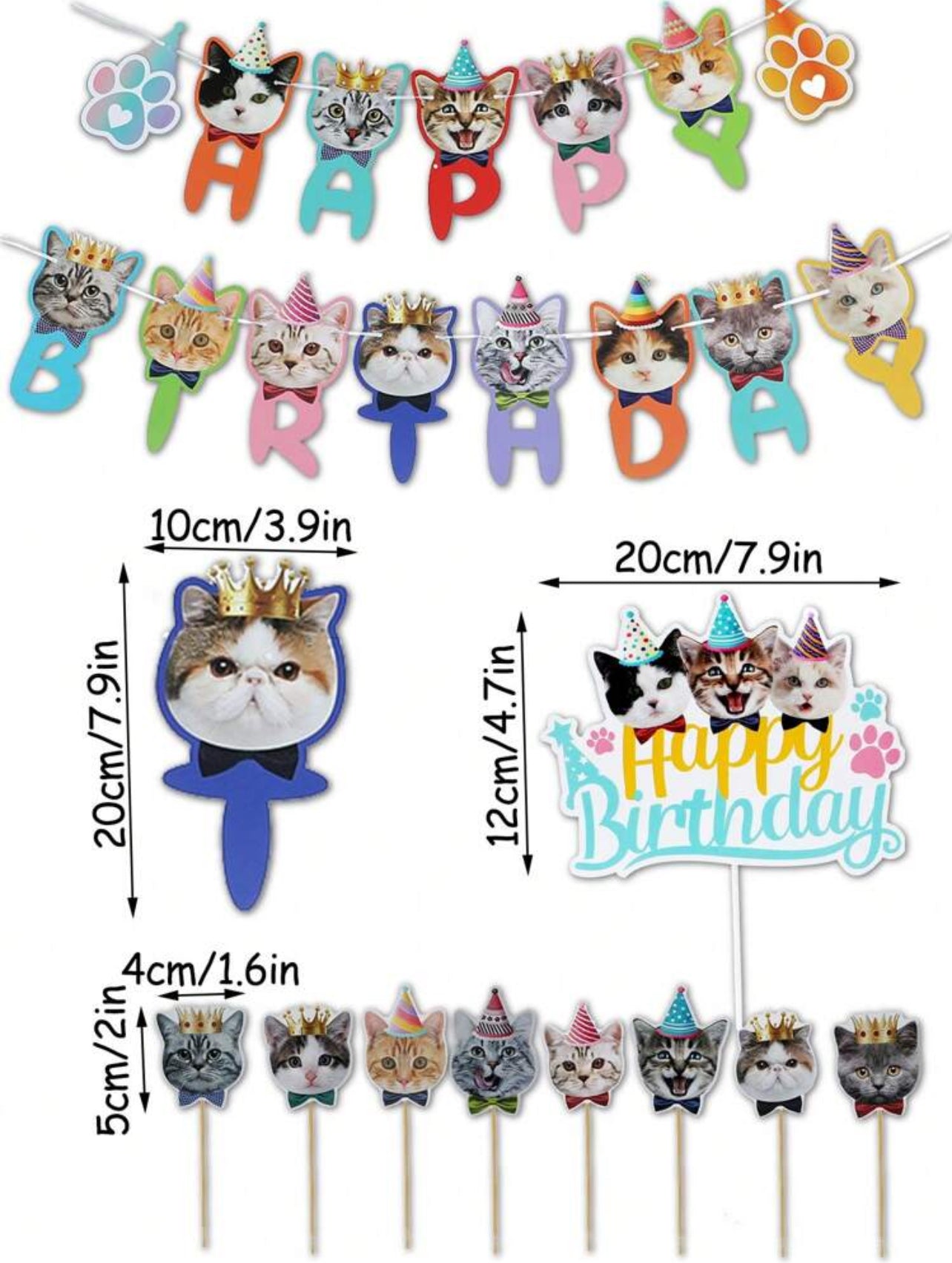 Birthday Party Decoration Set for Cats and Kittens