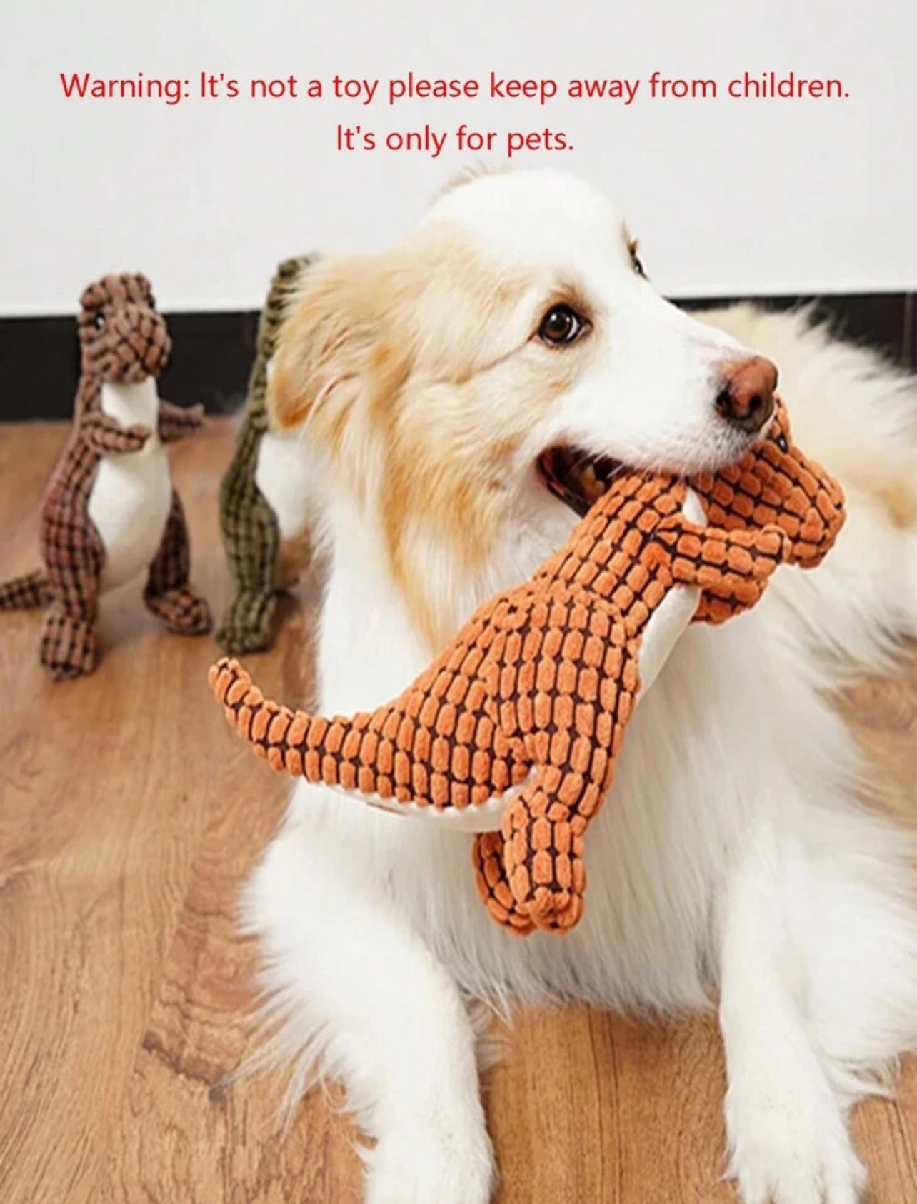 Soft Dinosaur Dog Toy with Sound (Bite resistant)