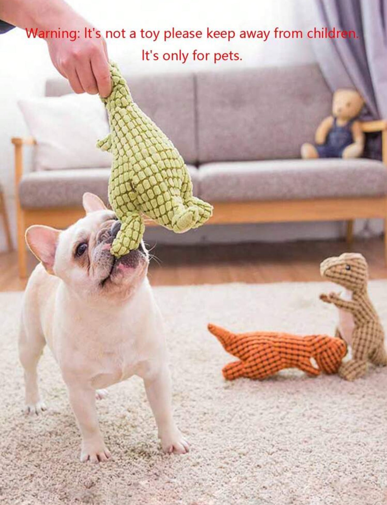 Soft Dinosaur Dog Toy with Sound (Bite resistant)