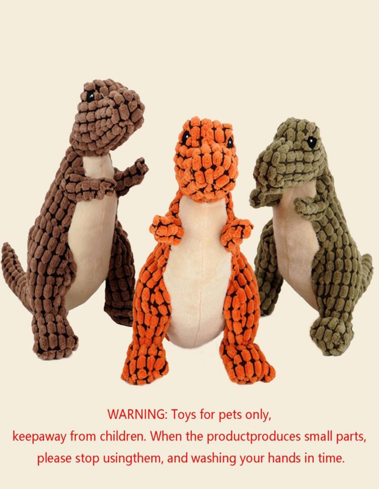 Soft Dinosaur Dog Toy with Sound (Bite resistant)