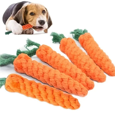 5 Piece Carrot Shaped Durable Pet Chew Rope Toy for Interactive Play