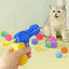 Interactive Toy for Cat Plush Ball Launcher with 30 Pieces Random Color Plush Balls