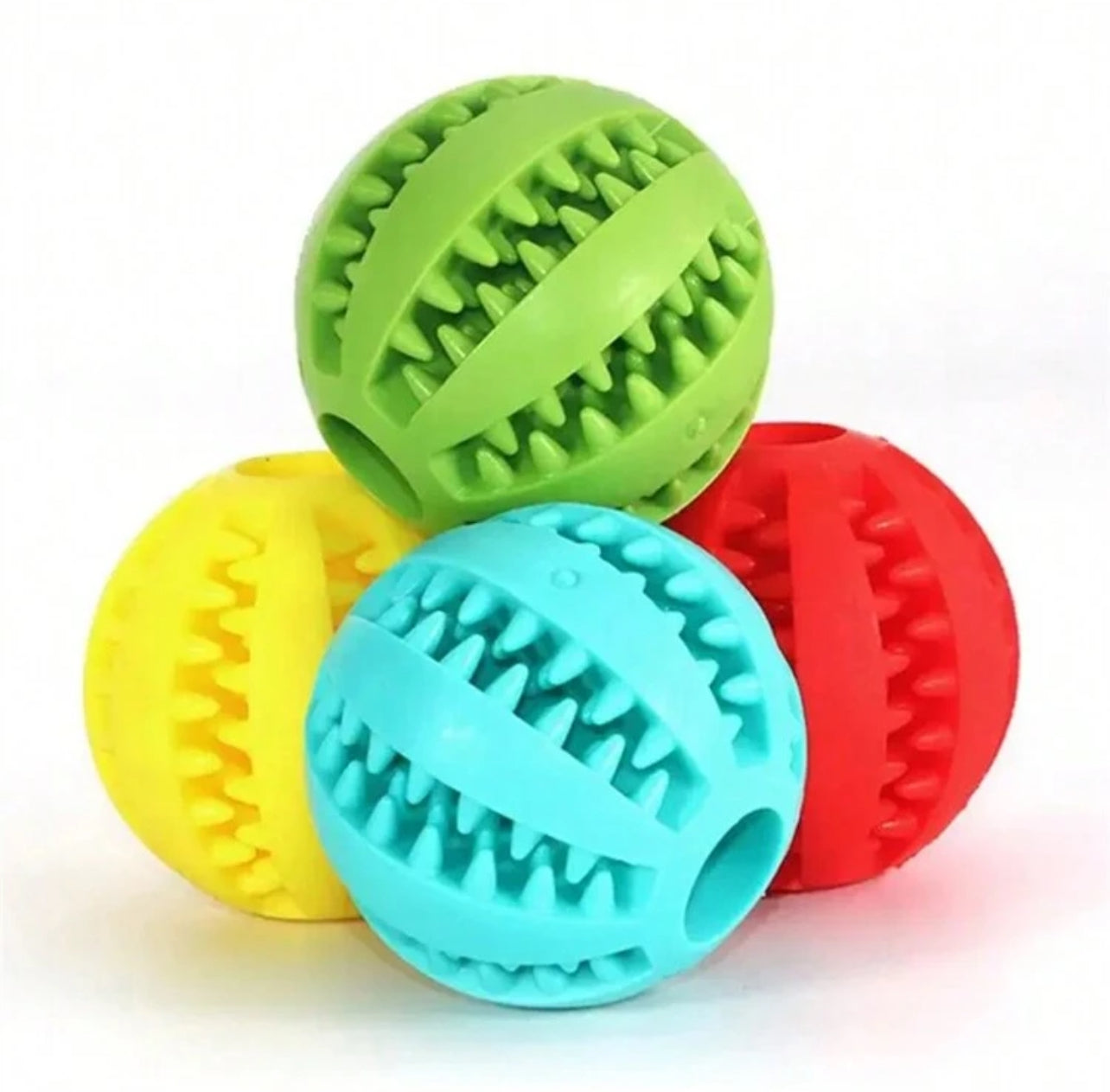 Extra Tough Rubber Interactive Ball for Dog with Teeth Cleaning Feature