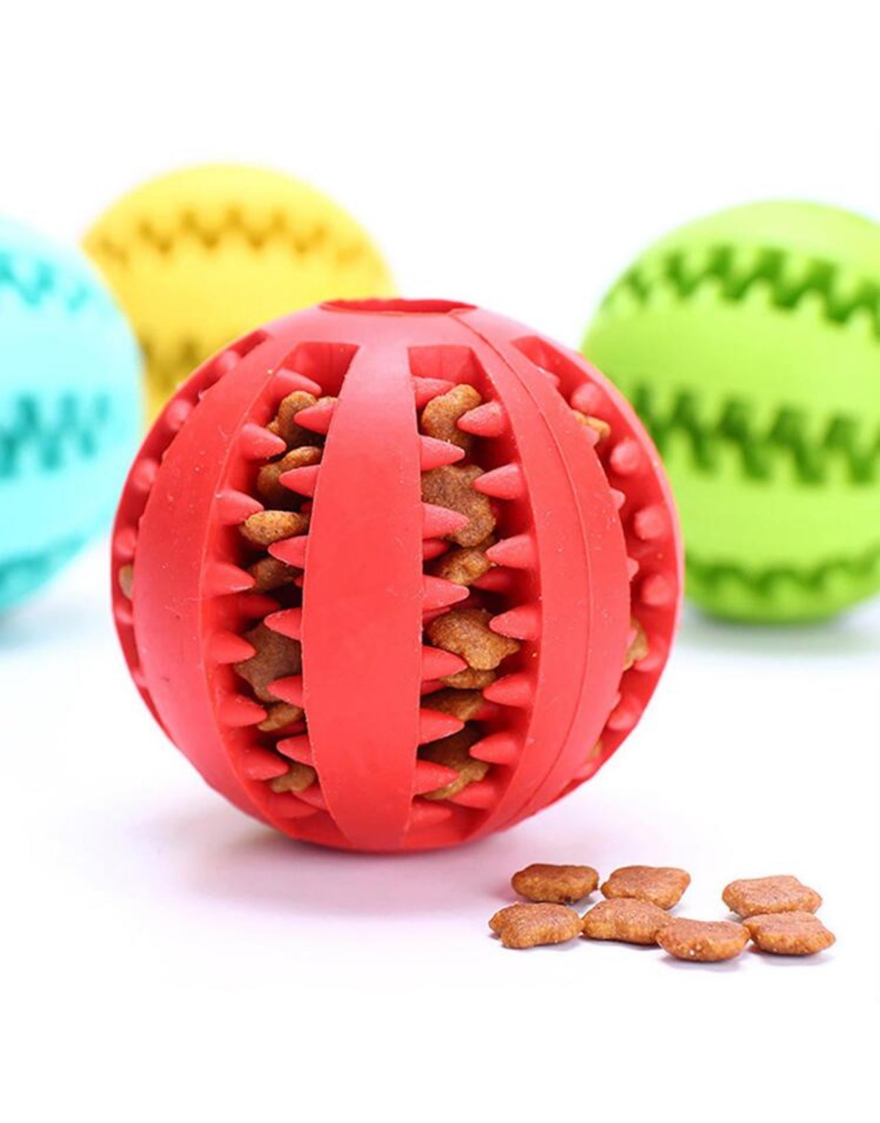 Extra Tough Rubber Interactive Ball for Dog with Teeth Cleaning Feature