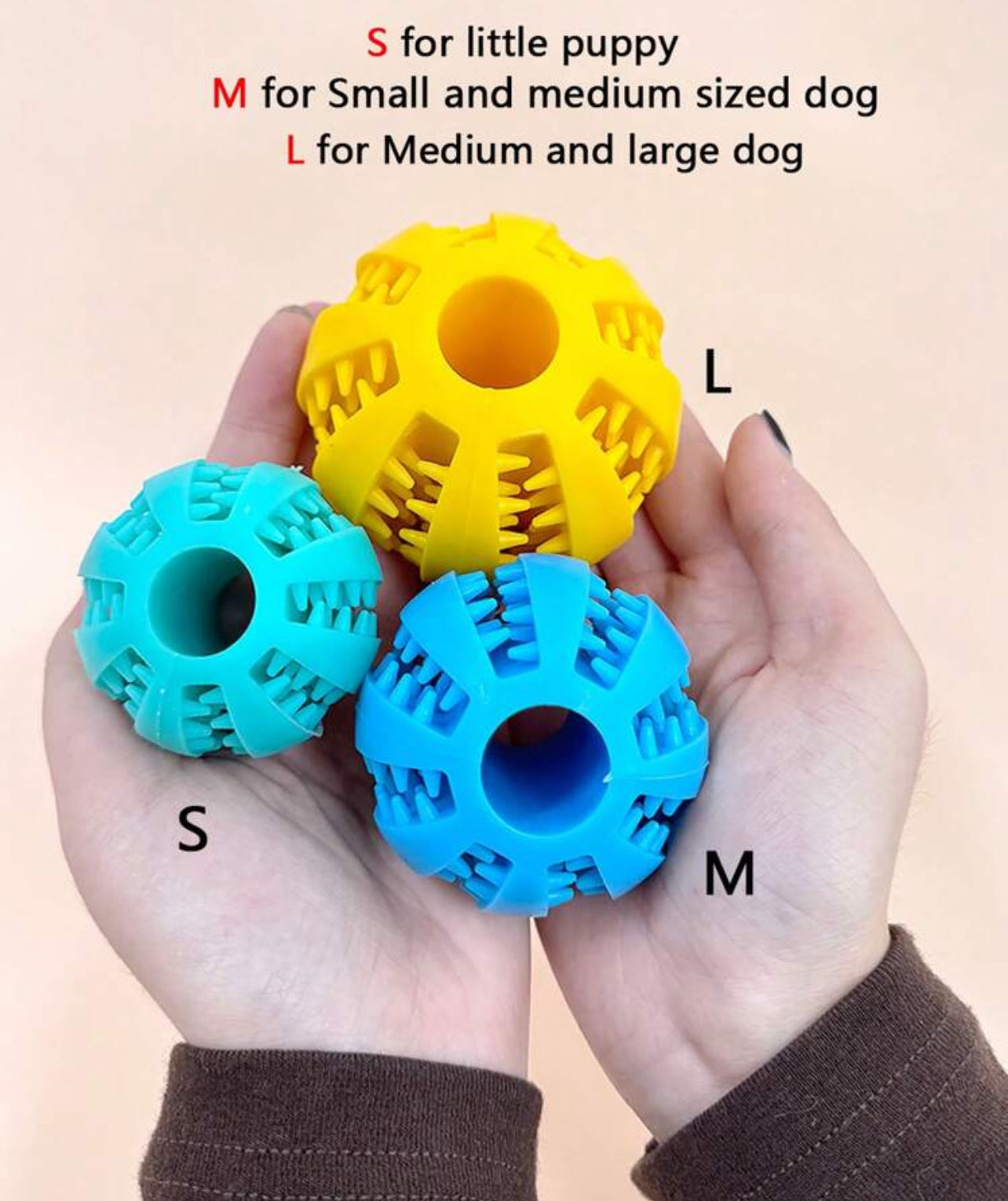 Extra Tough Rubber Interactive Ball for Dog with Teeth Cleaning Feature