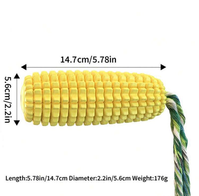 Corn Shaped Interactive Dog Chewing Toy with Rope and Sound