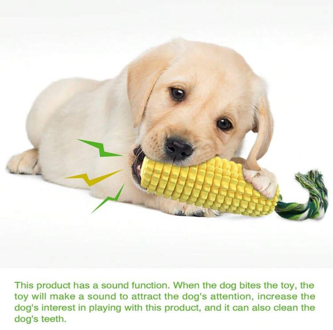 Corn Shaped Interactive Dog Chewing Toy with Rope and Sound