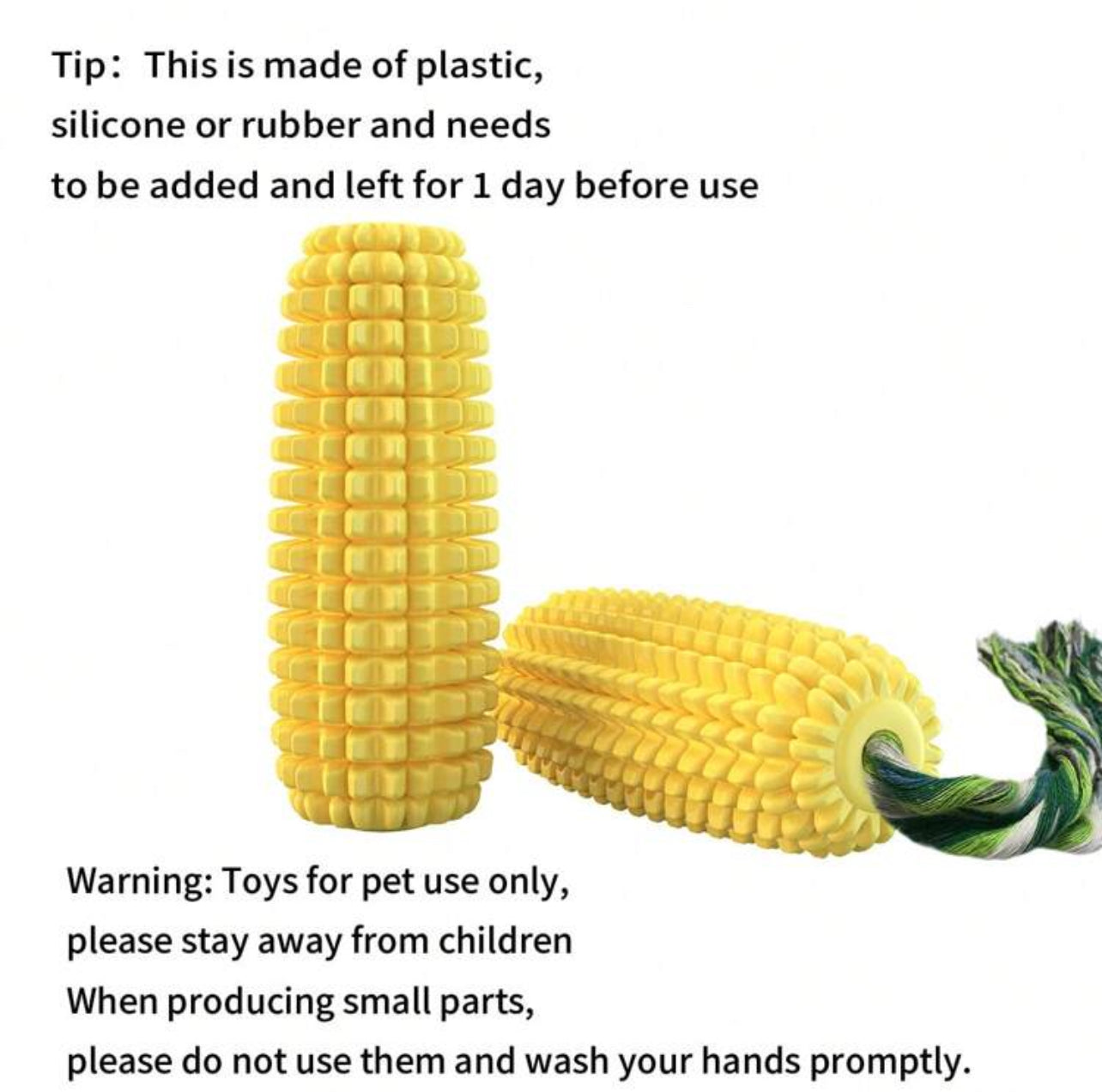 Corn Shaped Interactive Dog Chewing Toy with Rope and Sound