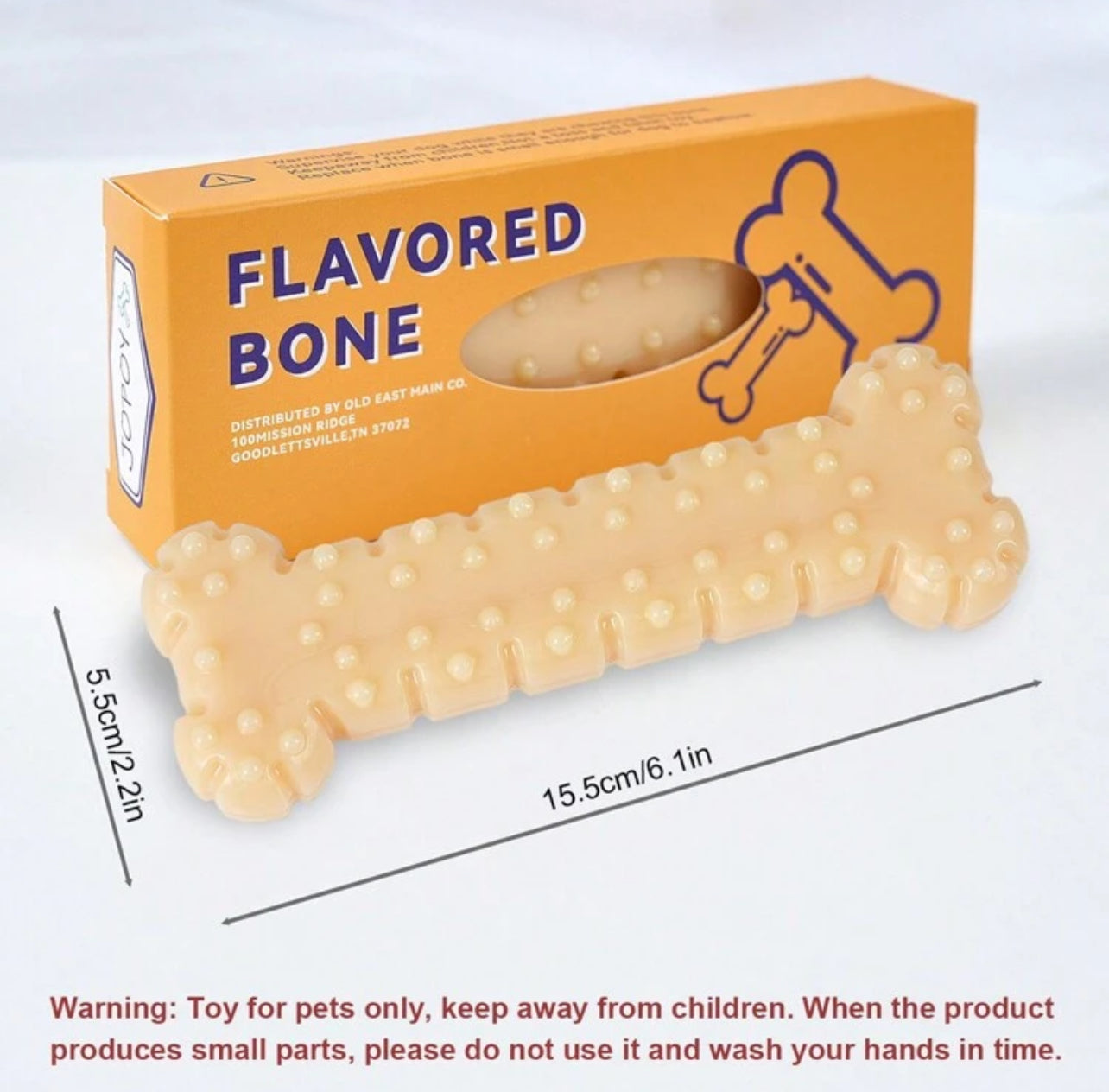 Durable Dog Chewing Bone Toy with Peanut Butter Flavor