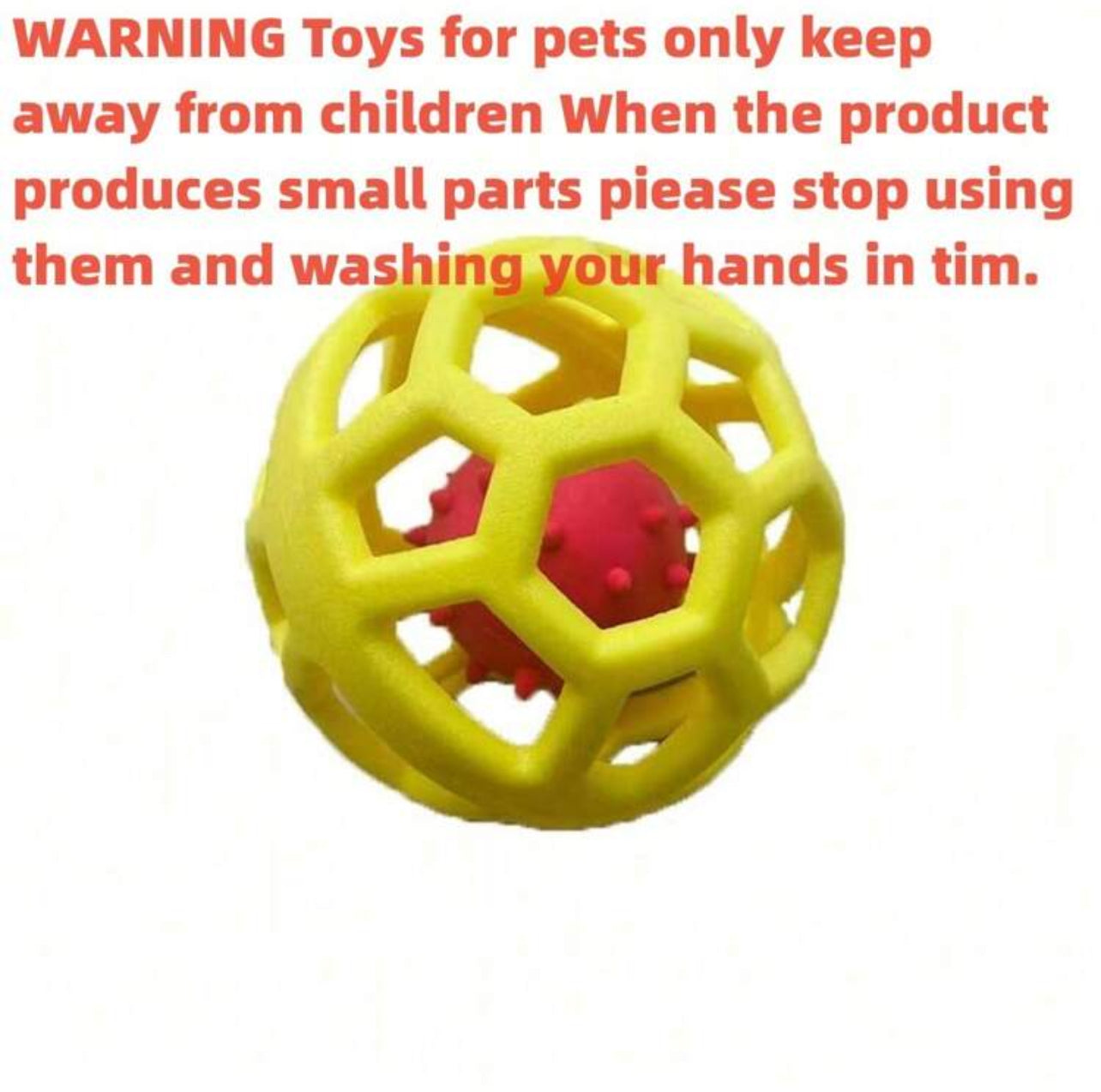 Hollow Ball with Inner Bell Inside for a Small to Medium Size Dog - For Chasing and Biting