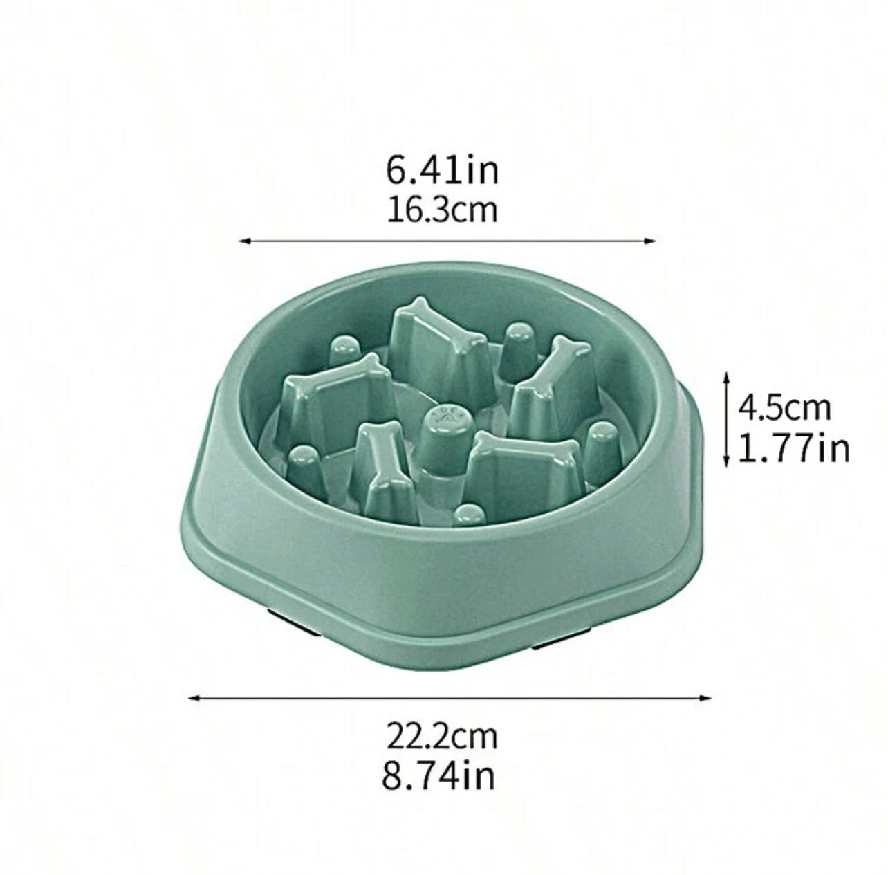 Dog or Cat Slow Feeder Bowl, Non-Slip Healthy Eating Slow Feeding Option for your Pet