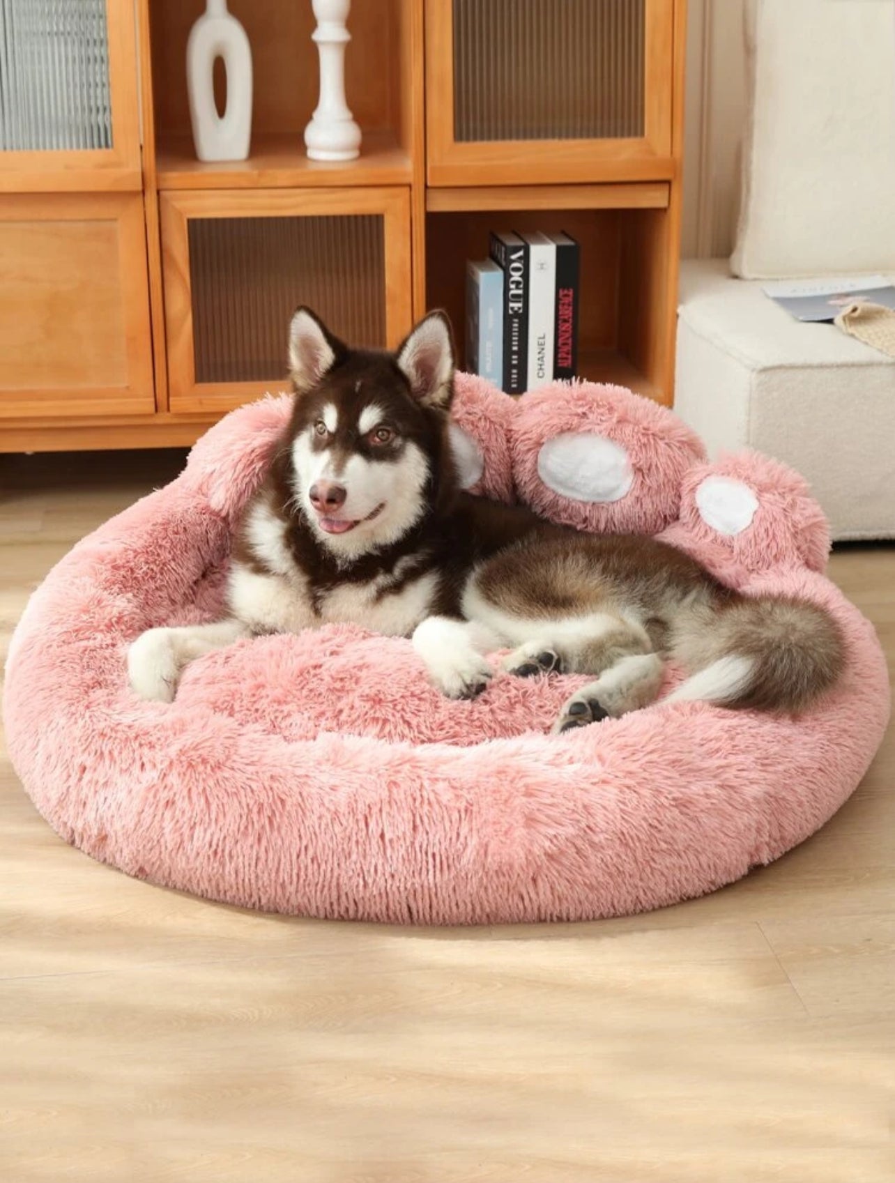 Plush Pet Bed in Paw Design