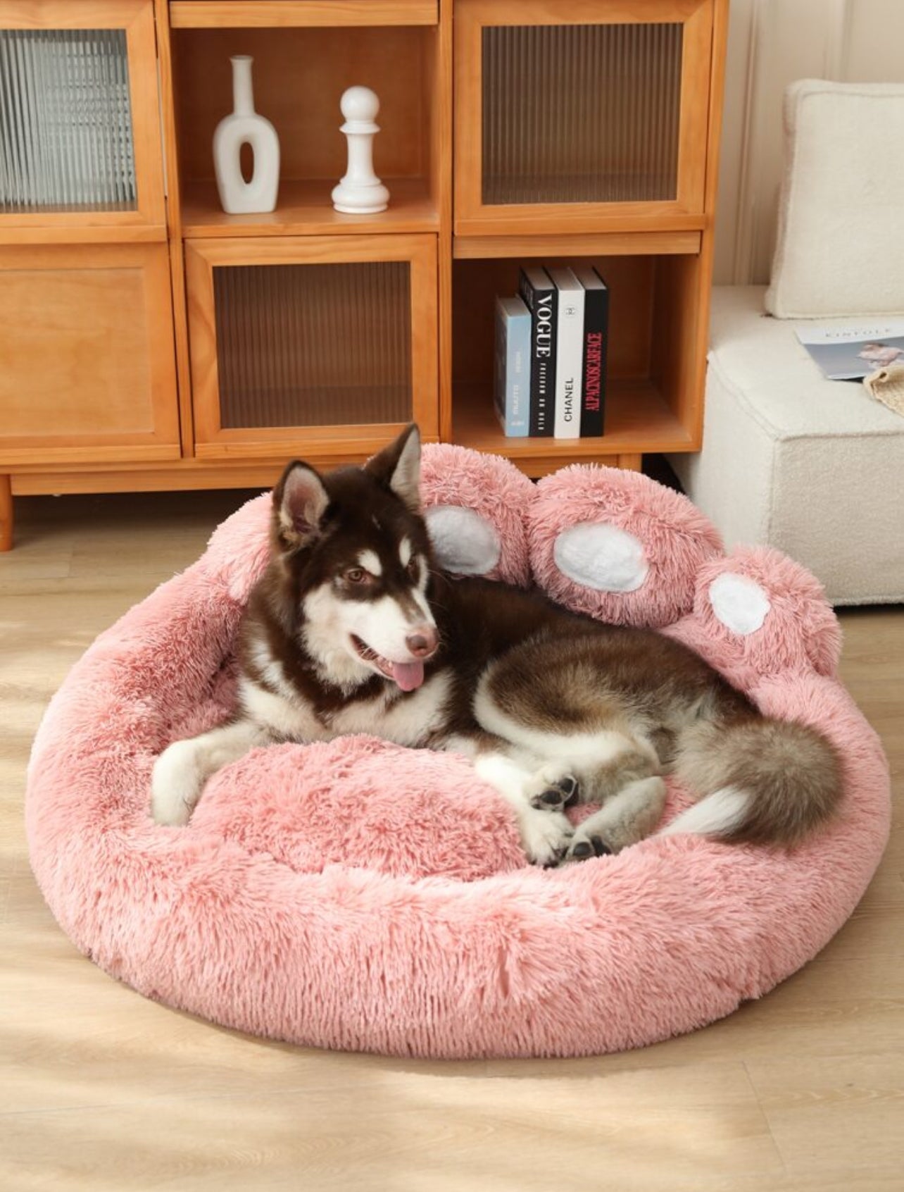 Plush Pet Bed in Paw Design