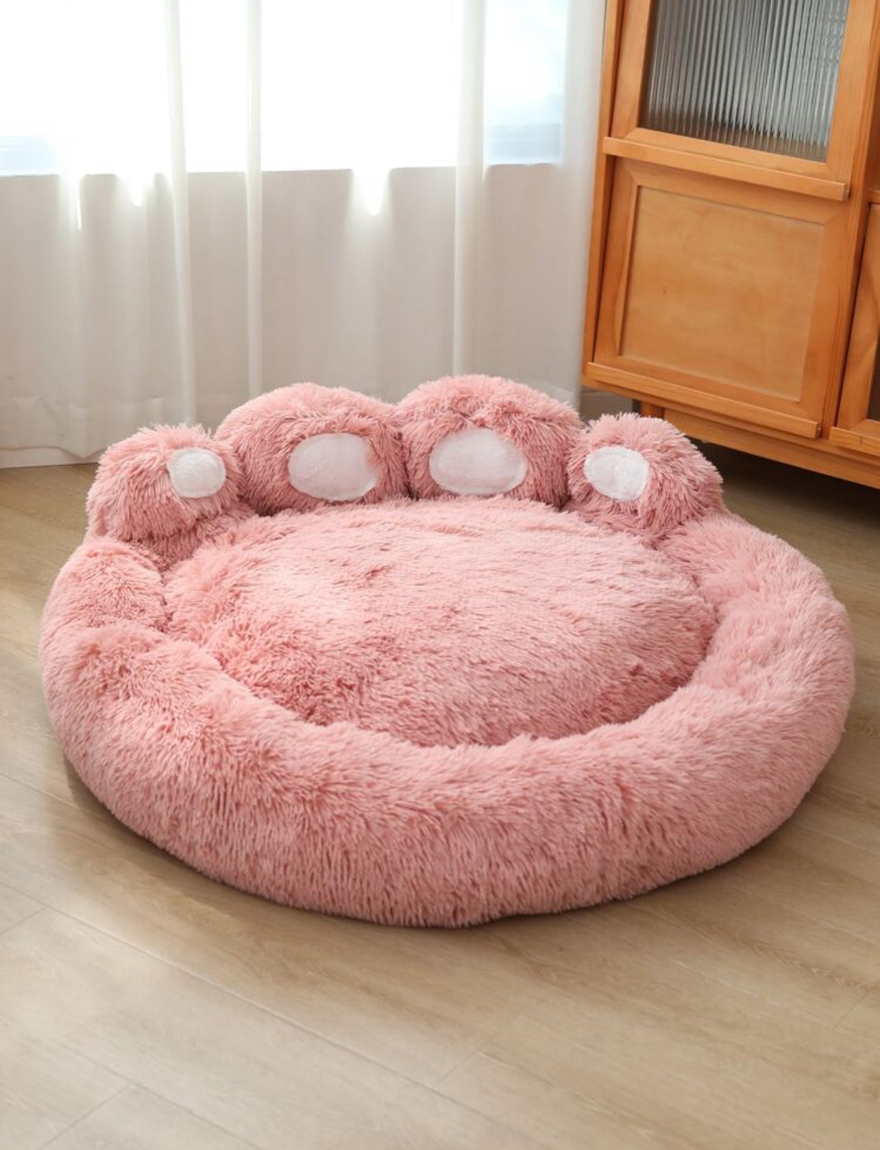 Plush Pet Bed in Paw Design