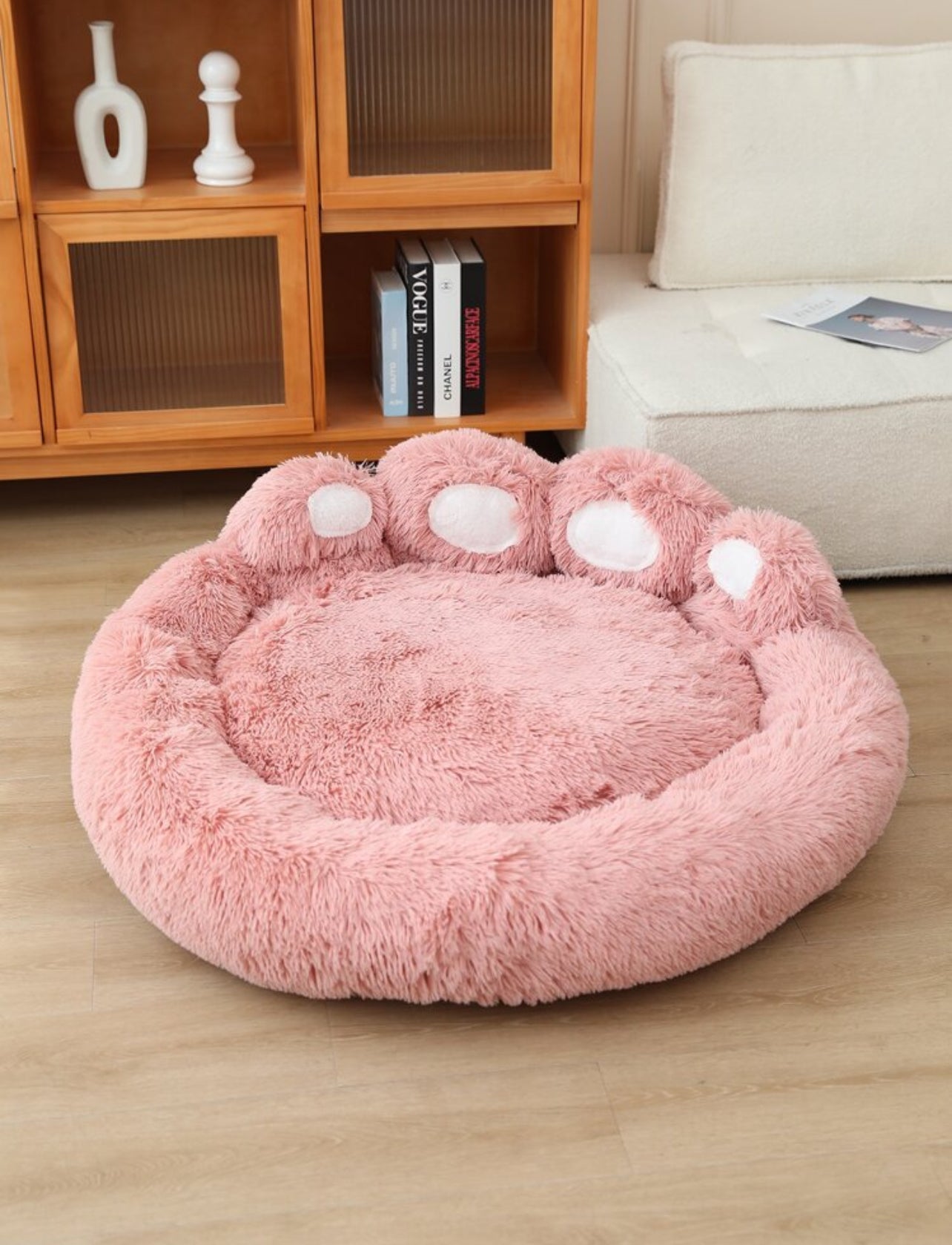 Plush Pet Bed in Paw Design