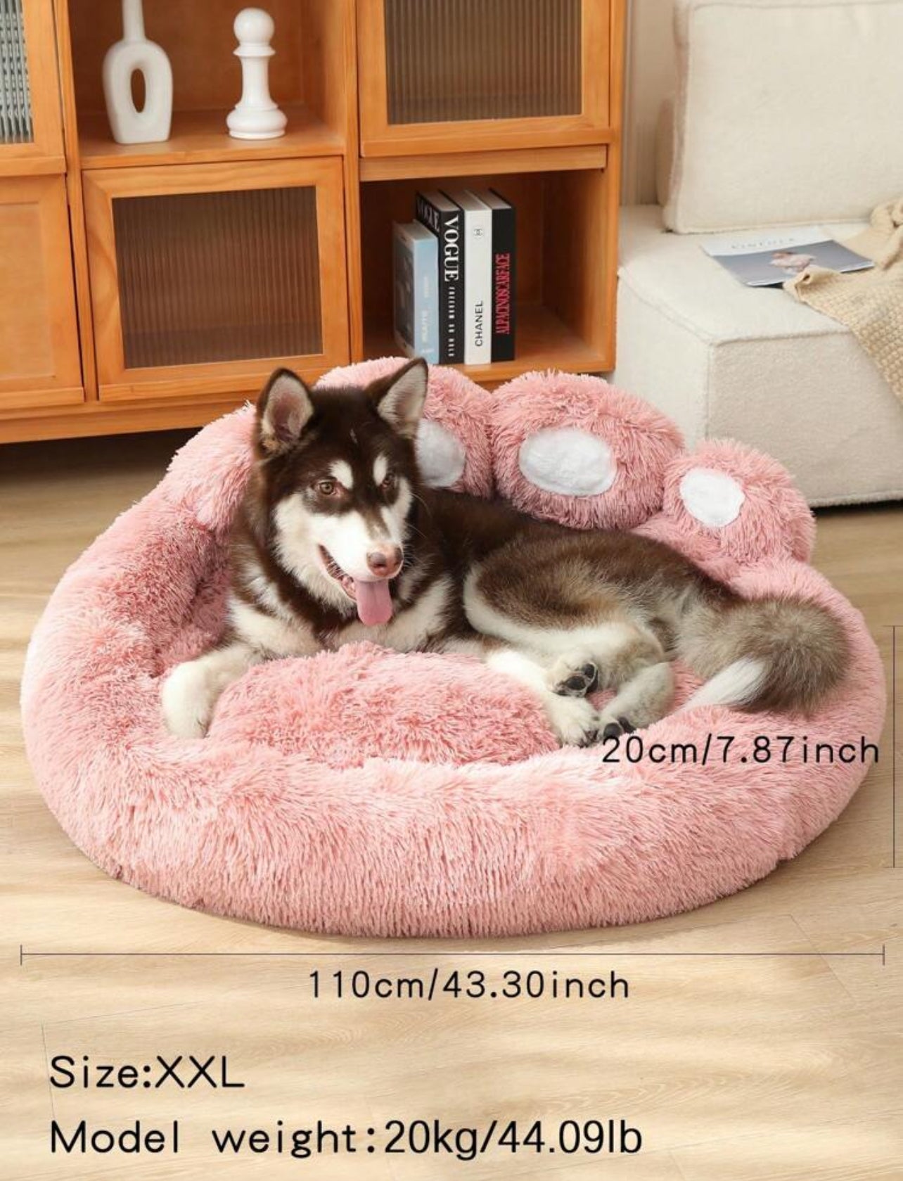 Plush Pet Bed in Paw Design