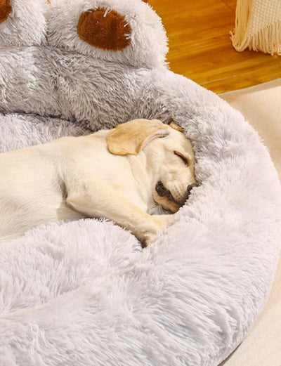 Plush Pet Bed in Paw Design