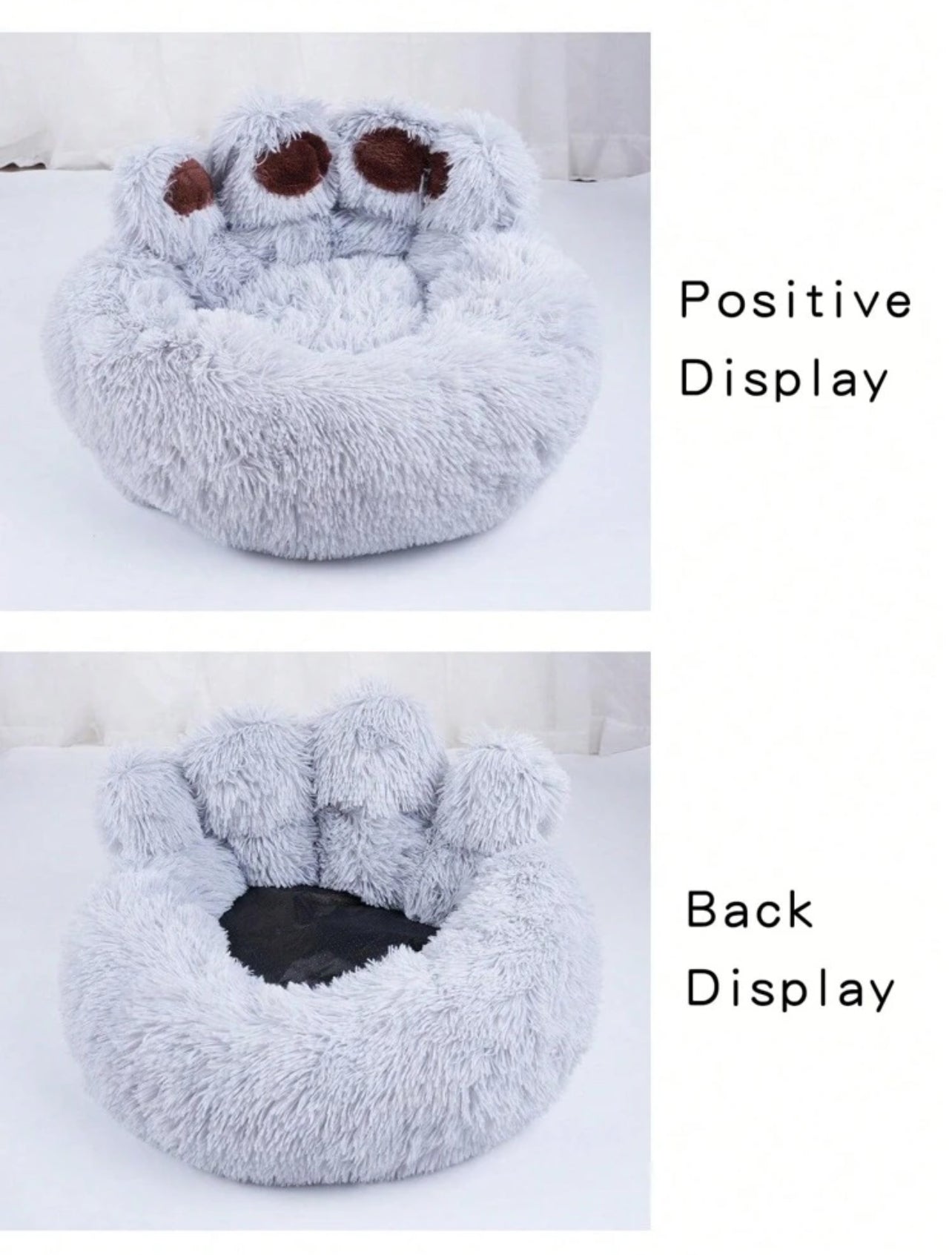 Plush Pet Bed in Paw Design