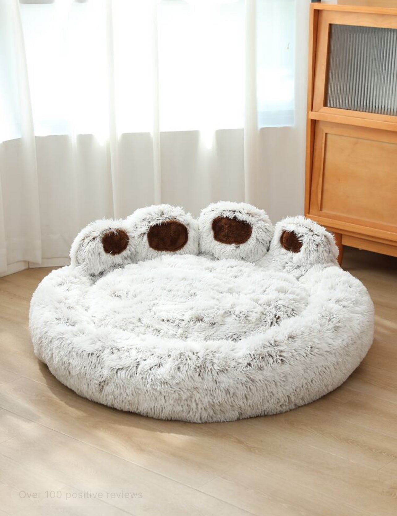 Plush Pet Bed in Paw Design