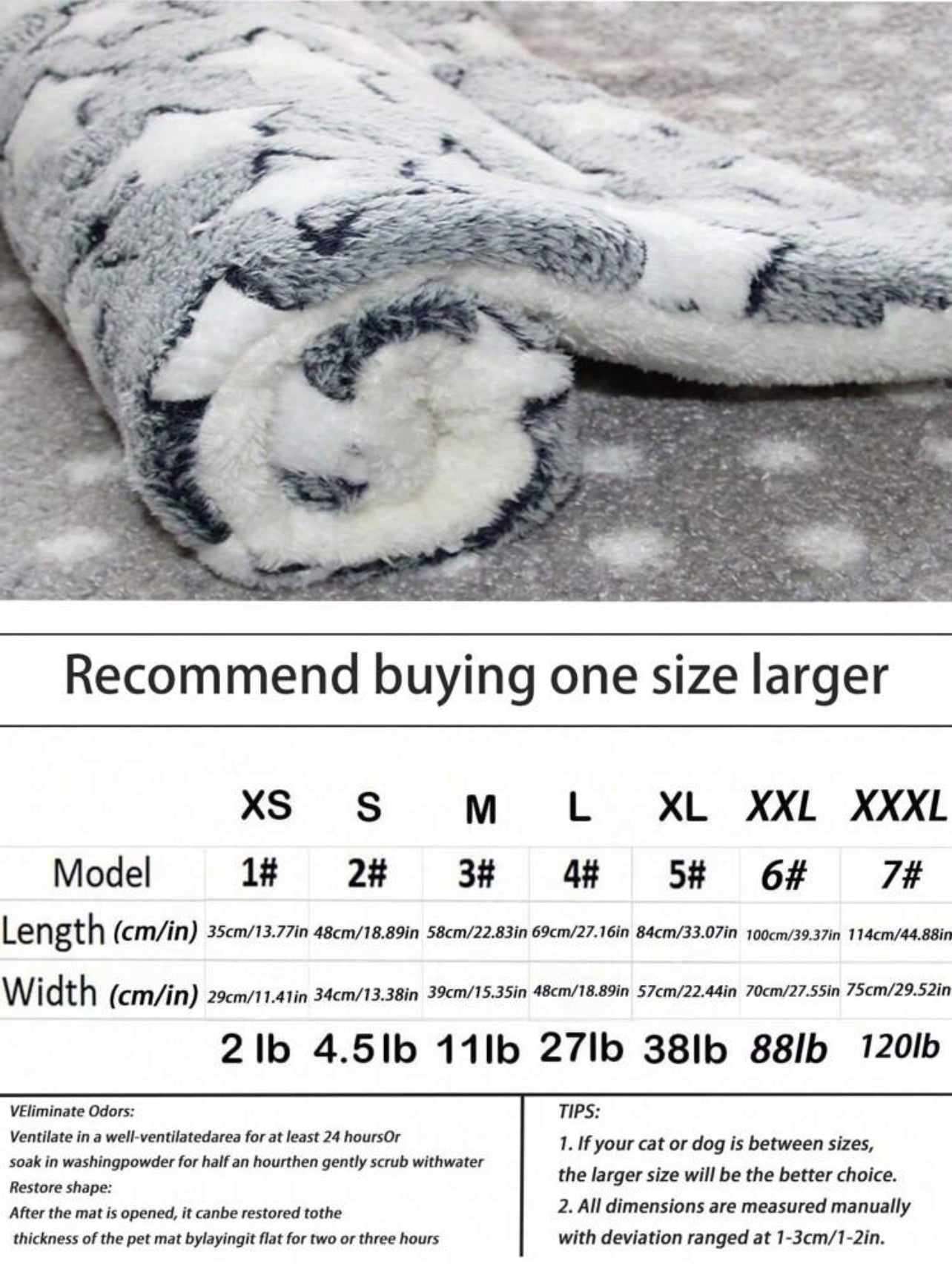 Thick and Soft Sleeping Cushion Pad for a Dog or Cat, Sizes X-Small-XX-Large