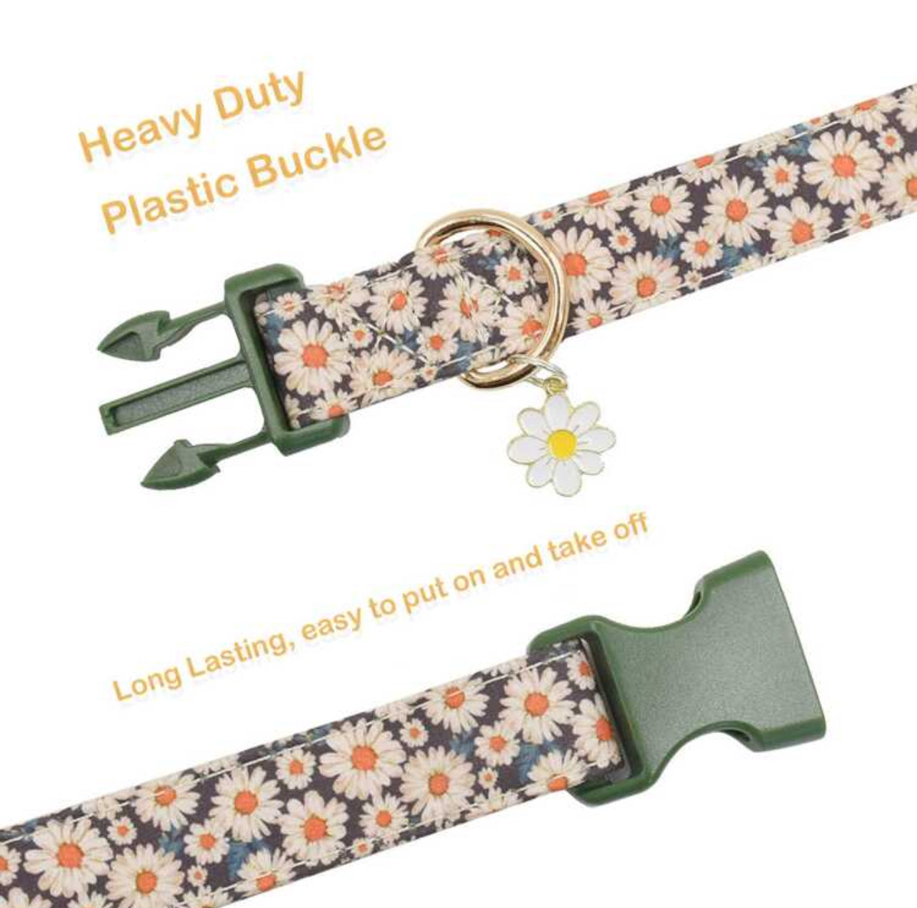 Flower Pattern Quick Release Collar for Indoor and Outdoor Use